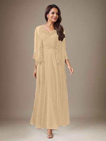 Plum A-Line Sequins Chiffon Dress