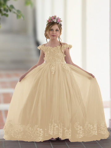 Ball-Gown/Princess Lace Sweep Train Pink Birthday Dress