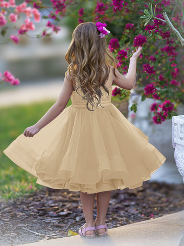 Ball-Gown/Princess Tulle Knee-length Flower Girl Dress