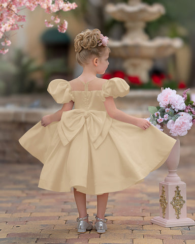 Ball-Gown/Princess Satin Knee-length Flower Girl Dress