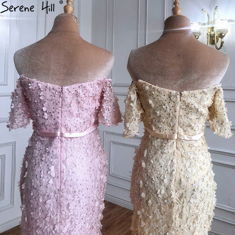 On Sale no return no refund Sale Champange Short Sleeves Sexy Elegant Cocktail Dress Handmade Flowers Crystal Cocktail Party Gowns 2025 LA60730