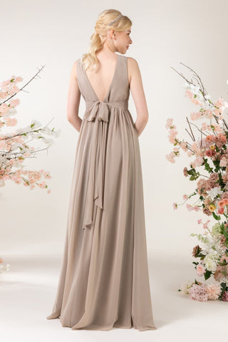 Chiffon Bridesmaid Dress Sweep Brush Train