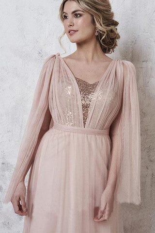 Rose Gold Bridesmaid Dress with Sequins VMB57
