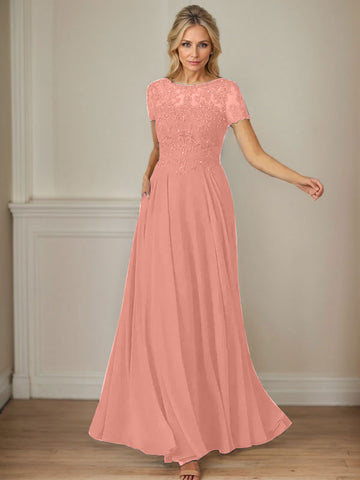 Vestido de gasa azul marino oscuro de corte en A con escote barco y lentejuelas 