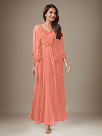 Plum A-Line Sequins Chiffon Dress
