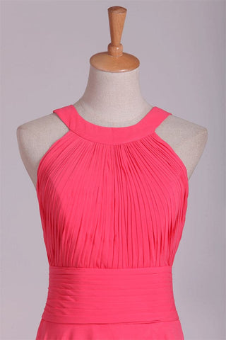 Crew Neck Chiffon Bridesmaid Dress VMB45