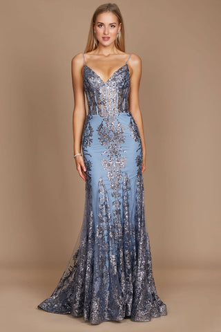 Fitted Corset Long Formal Prom Dress