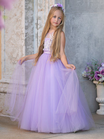 Ball-Gown/Princess Tulle Floor-length Dress