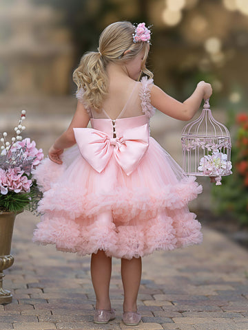 Ball-Gown/Princess Tulle Knee-length Baby Girl Dress