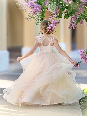 Ball-Gown/Princess Satin Tulle Floor-length Dress