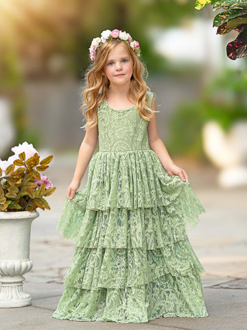 A-line Lace Tulle Floor-length Toddler Flower Girl Dress