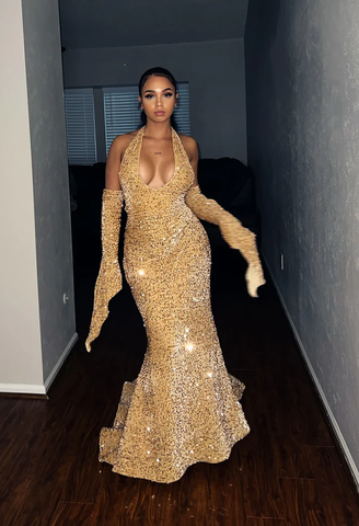 Robe de bal fourreau rouge à sequins, robe de soirée rouge charmante Y4701