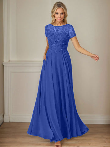 Vestido de gasa azul marino oscuro de corte en A con escote barco y lentejuelas 