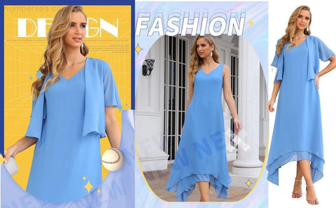 Robe de mariée grande taille en mousseline Sunnderly avec veste, idéale pour les cérémonies de mariage (SY28073) 