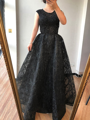 Dubai Blue A-Line Luxury Beading Evening Dresses 2025 O-Neck Crystal Sexy Formal Dress Long LA70552