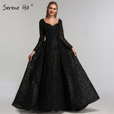 Dubai Blue Muslim  Lace  Beading Luxury Evening Dresses 2025 Long Plus Size Dress Evening Gowns LA60899  For Women