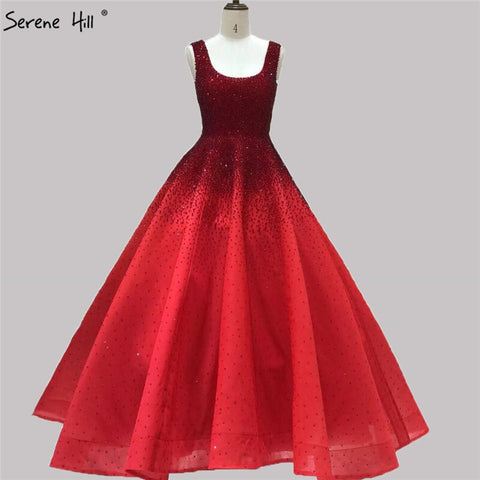 Dubai Champange Full Crystal A-Line Evening Dresses Design Sleeveless Luxury Sexy Evening Gowns LA70232