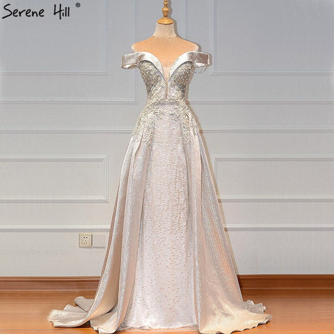 On Sale no return no refundSale Dubai Ivory Sweetheart Crystal Sexy Evening Dresses 2025 Dubai Design Sleeveless Luxury Evening Gowns LA60925