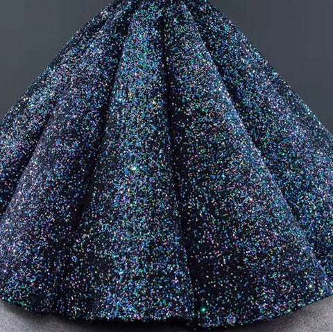 Robe de soirée luxueuse à paillettes scintillantes et sexy, décolleté en cœur, coupe trapèze avec traîne, modèle Dubaï 2025, LA70273 
