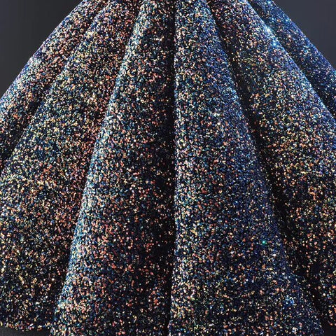 Robe de soirée luxueuse à paillettes scintillantes et sexy, décolleté en cœur, coupe trapèze avec traîne, modèle Dubaï 2025, LA70273 
