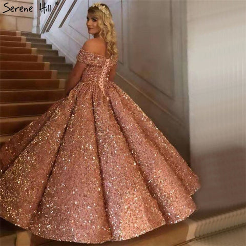 Dubai Sweetheart Sexy Green Luxury Wedding Dresses 2025 Sequined Off Shoulder Bridal Gowns HM66991 Custom Made