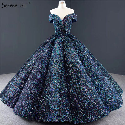 Dubai Sweetheart Sexy Green Luxury Wedding Dresses 2025 Sequined Off Shoulder Bridal Gowns HM66991 Custom Made