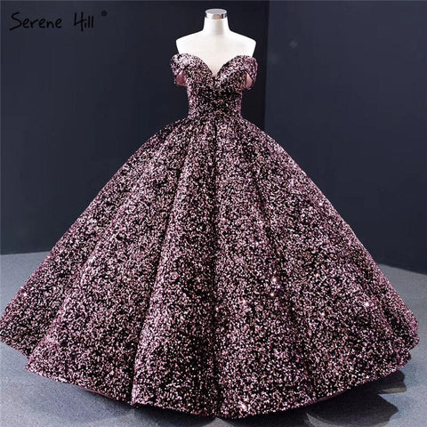 Dubai Sweetheart Sexy Green Luxury Wedding Dresses 2025 Sequined Off Shoulder Bridal Gowns HM66991 Custom Made