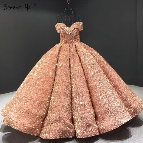 Dubai Sweetheart Sexy Green Luxury Wedding Dresses 2025 Sequined Off Shoulder Bridal Gowns HM66991 Custom Made