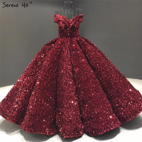 Dubai Sweetheart Sexy Green Luxury Wedding Dresses 2025 Sequined Off Shoulder Bridal Gowns HM66991 Custom Made