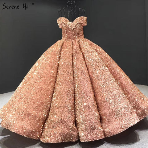 Dubai Sweetheart Sexy Green Luxury Wedding Dresses 2025 Sequined Off Shoulder Bridal Gowns HM66991 Custom Made