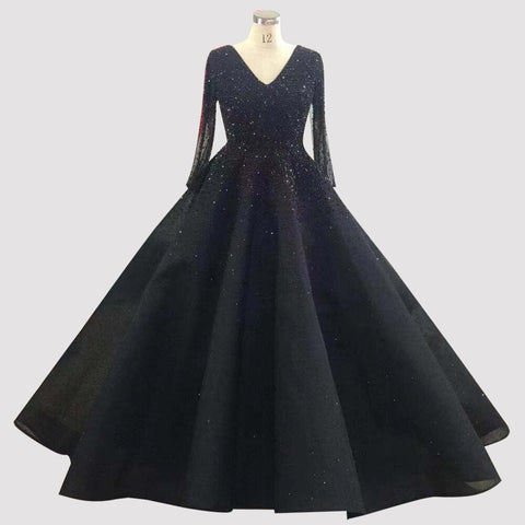 Dubai Wine Red V-Neck High-end Sexy Evening Dresses 2025 Long Sleeve Crystal Luxury Evening Gowns Design LA70272