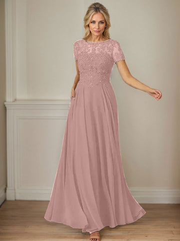 Vestido de gasa azul marino oscuro de corte en A con escote barco y lentejuelas 