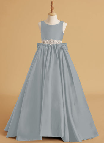 Ball-Gown/Princess Satin Sweep Train Flower Girl Dress