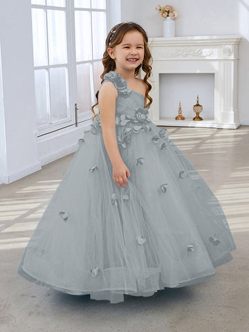 Ball-Gown/Princess Tulle Floor-length Flower Girl Dress