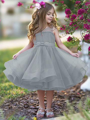 Ball-Gown/Princess Tulle Knee-length Flower Girl Dress