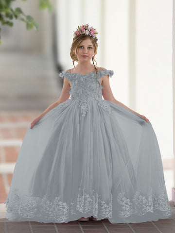 Ball-Gown/Princess Lace Sweep Train Pink Birthday Dress