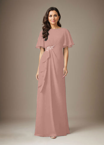 Dark Navy Sheath Beaded Chiffon Dress