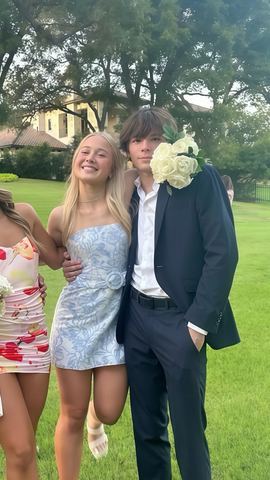 Vestido corto de fiesta de verano sin tirantes con estampado floral azul Y2646