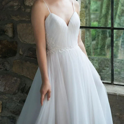 Elegant Spaghetti Straps Backless Pleat Sweetheart Sexy Wedding Dress Robe De Mariee Sofuge Boho Dubai Arabic Abiti Da Sposa