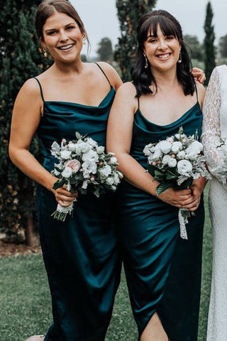 Ankle-length Dark Teal Bridesmaid Dresses For Wedding  VMB41