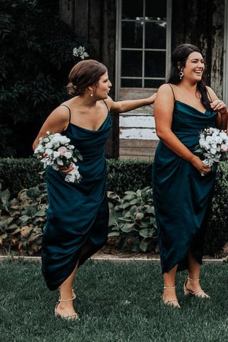 Ankle-length Dark Teal Bridesmaid Dresses For Wedding  VMB41