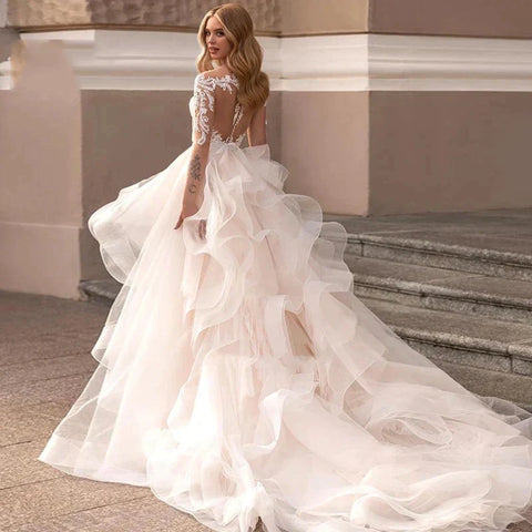 Exquisite Lace Mermaid Mopping Wedding Dresses New V-Neck Tulle Bridal Gown For Women With For Women Made Robe Customize