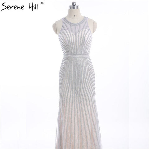 On Sale no return no refundSale Fashion Halter Gold Evening Party Dress Real Photos Nude  Tulle Diamond Party Occasion 2025 Formal Long Evening Dress LA6008