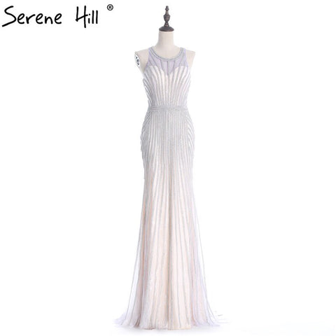 On Sale no return no refundSale Fashion Halter Gold Evening Party Dress Real Photos Nude  Tulle Diamond Party Occasion 2025 Formal Long Evening Dress LA6008