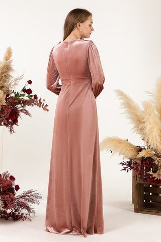 Velvet Bridesmaid Dress Floor Length
