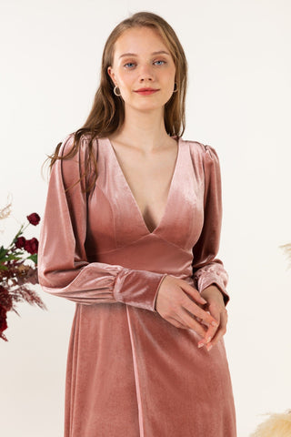 Velvet Bridesmaid Dress Floor Length