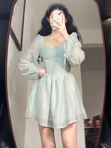 Robe de soirée rétro trapèze à manches longues Y2517