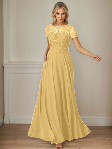 Vestido de gasa azul marino oscuro de corte en A con escote barco y lentejuelas 