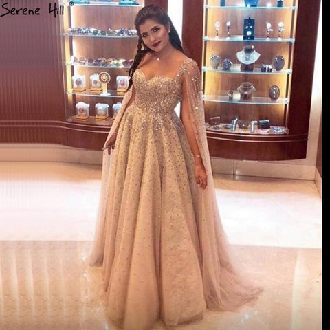 Sale Gold Backless Sexy Luxury Evening Dresses 2025 Dubai Crystal Sleeveless A-Line Formal Dress LA70290