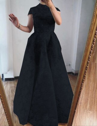 Gold High Neck Luxury Asymmetrical Evening Dresses 2025 Cap Sleeve Lace Beading Evening Gowns LA70227